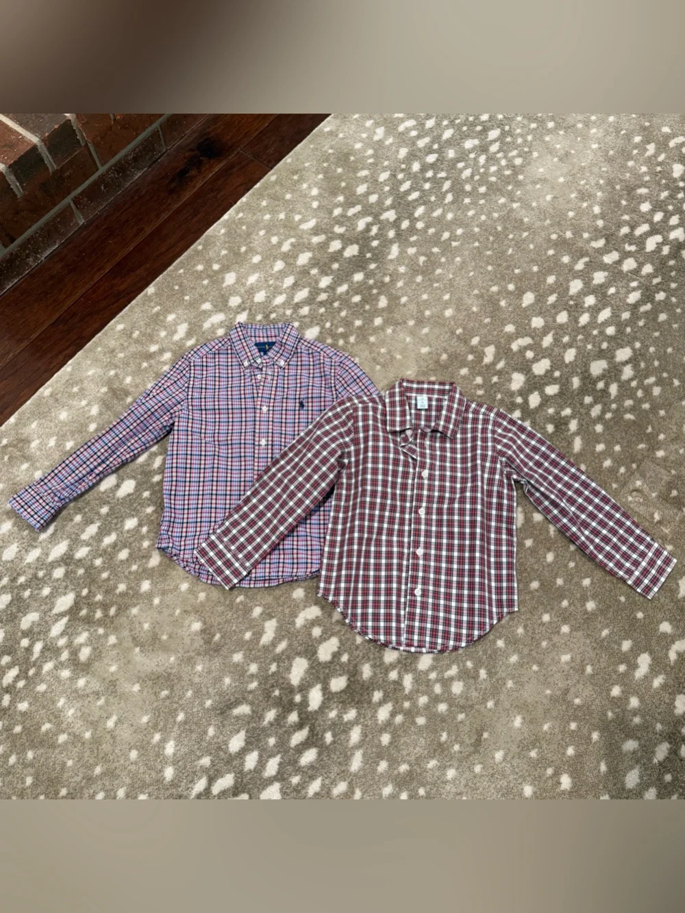 Boys Bundle (2) Ralph Lauren/Class Club Red/Blue Plaid Button-Down Shirt. Size 5